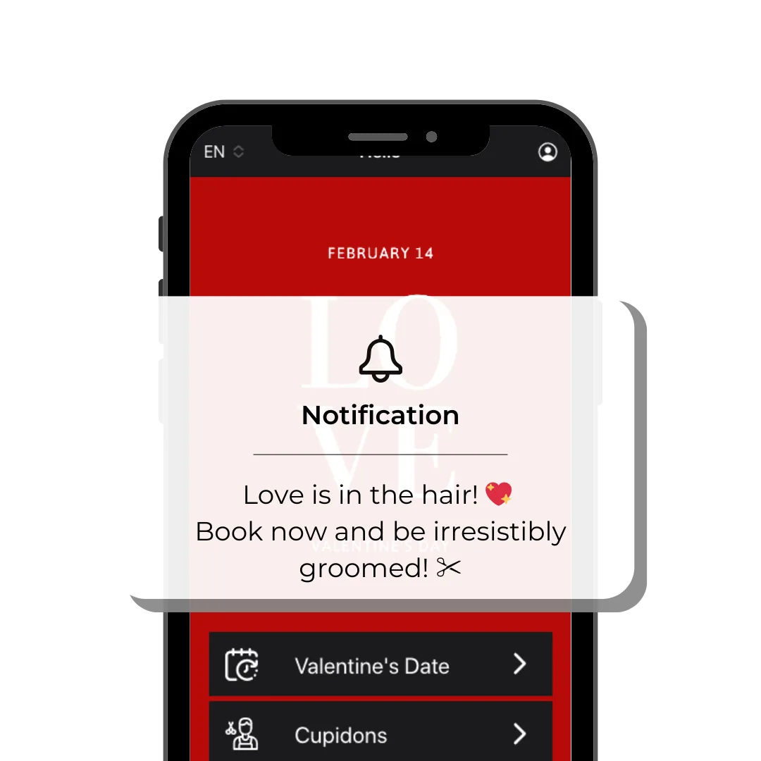 Notification push de la Saint-Valentin