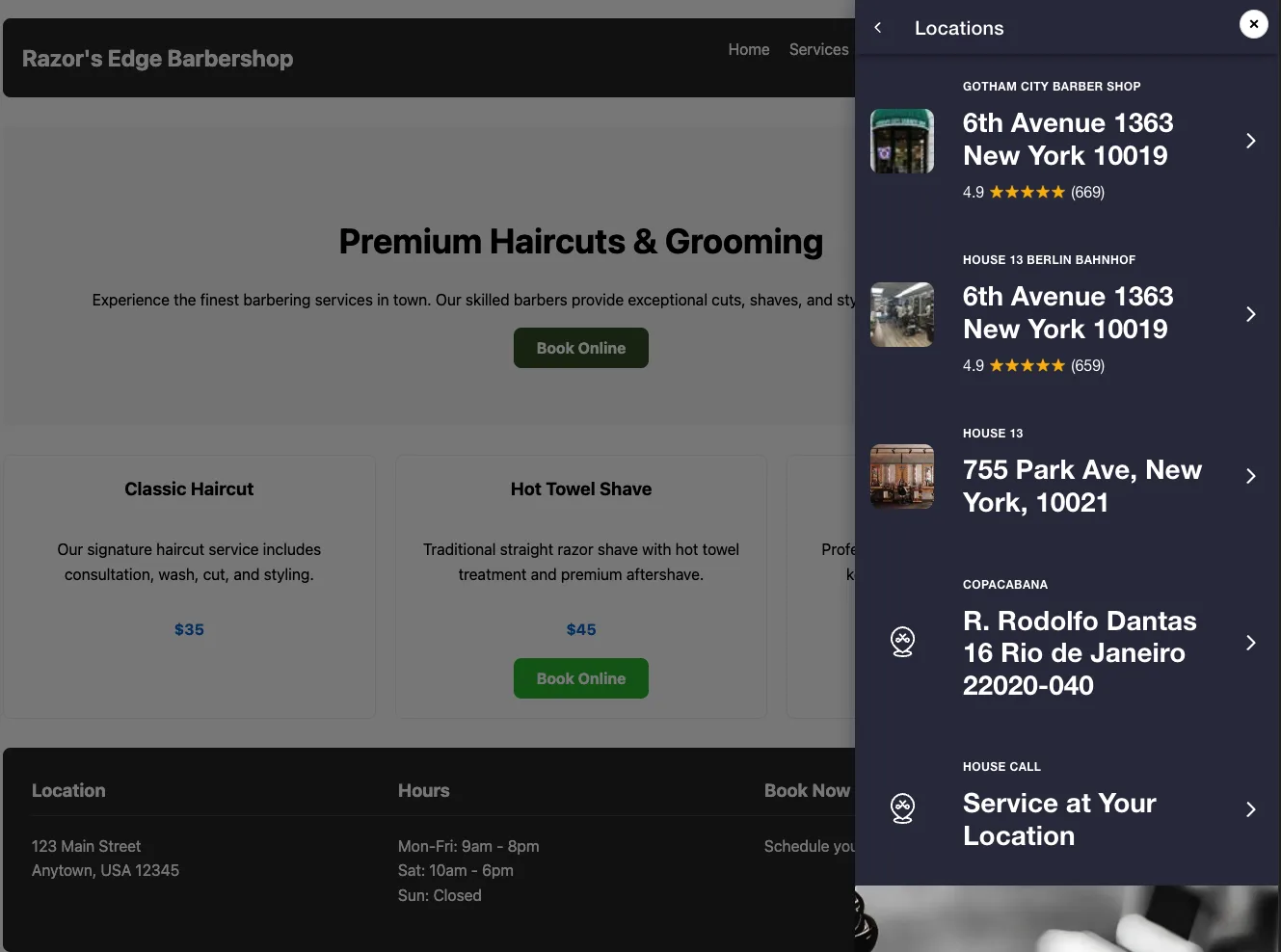 Widget för bokning i sidofält